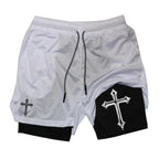 2-1 Compression Shorts with Cross - Crowned Kingdom Collection