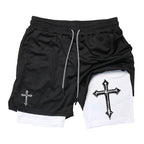 2-1 Compression Shorts with Cross - Crowned Kingdom Collection
