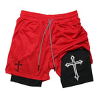 2-1 Compression Shorts with Cross - Crowned Kingdom Collection
