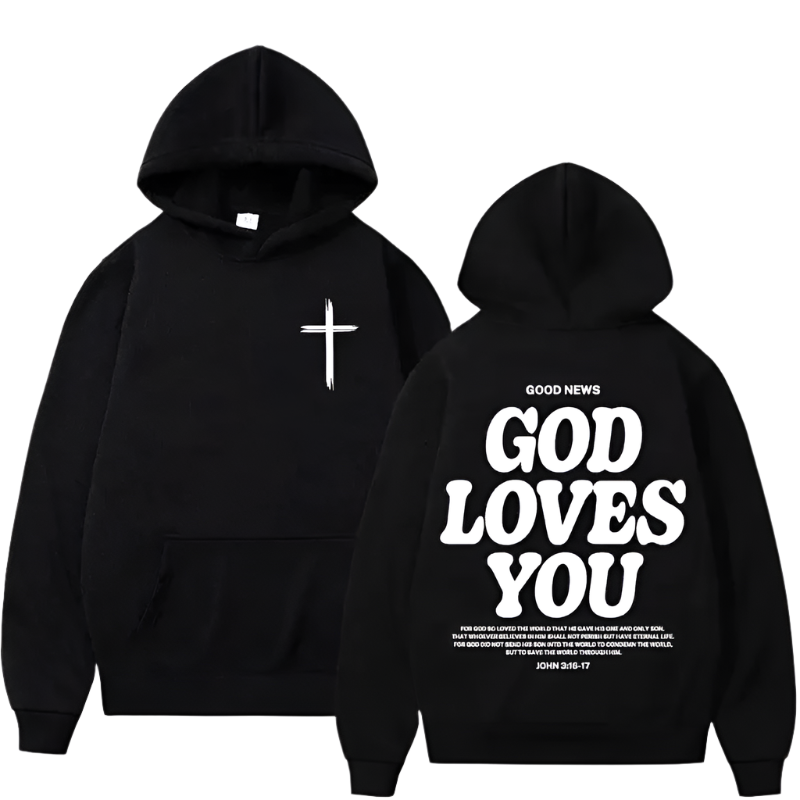 "God Loves You" John 3:16 Hoodie - Crowned Kingdom Collection
